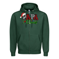 Sports Green Papa Claus with christmas lights and mistletoe Zipper Hoodie - NancyCooperArtShop