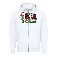White Papa Claus with christmas lights and mistletoe Zipper Hoodie - NancyCooperArtShop