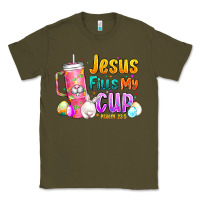 Army Green Jesus Fills My Cup Easter Classic Tee - CowhideDigitalArt