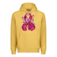 Antique Gold breast cancer with boxing gloves Premium Hoodie - NancyCooperArtShop