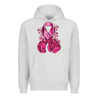 Dove Grey breast cancer with boxing gloves Premium Hoodie - NancyCooperArtShop