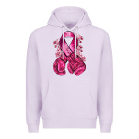 Lilac breast cancer with boxing gloves Premium Hoodie - NancyCooperArtShop