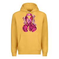 Mustard breast cancer with boxing gloves Premium Hoodie - NancyCooperArtShop