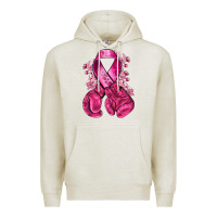 Oatmeal Heather breast cancer with boxing gloves Premium Hoodie - NancyCooperArtShop