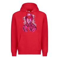 Red breast cancer with boxing gloves Premium Hoodie - NancyCooperArtShop