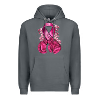 Rock breast cancer with boxing gloves Premium Hoodie - NancyCooperArtShop