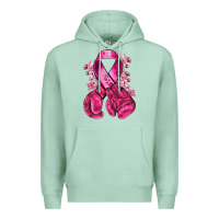 Seafoam breast cancer with boxing gloves Premium Hoodie - NancyCooperArtShop