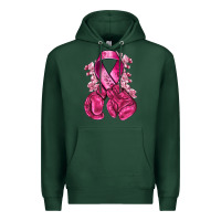 Sports Green breast cancer with boxing gloves Premium Hoodie - NancyCooperArtShop
