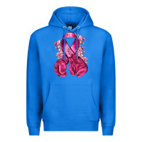 True Royal breast cancer with boxing gloves Premium Hoodie - NancyCooperArtShop