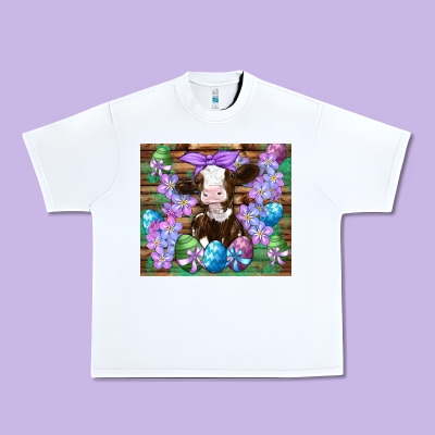 Easter Cow Eggs Flowers Daisys Urban Heavy Tee Designed By Artiststas