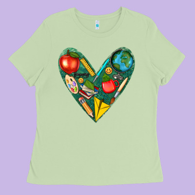 Teacher  Heart Ladies Tee Designed By Texasbilliewilder