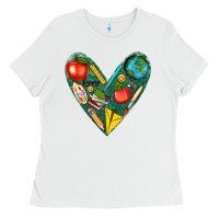 White teacher  heart Ladies Tee - texasbilliewilder