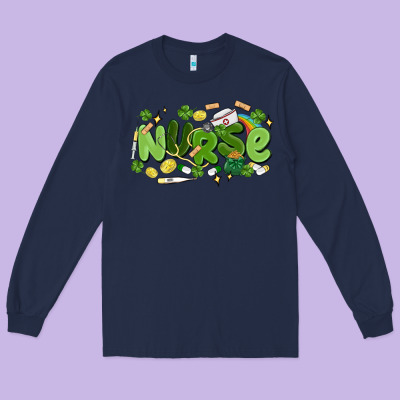 St.patrick's Day Nurse Long Sleeve Tee Designed By Maliassmallbusiness