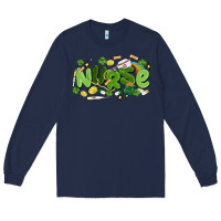 Navy st.patrick's day nurse Long Sleeve Tee - MaliasSmallBusiness