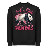 Black just a girl who loves pandas Heavyweight Sweatshirt - LillyAllenDesigns