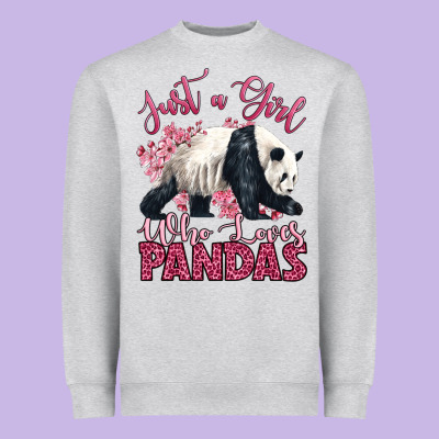 Just A Girl Who Loves Pandas Heavyweight Sweatshirt Designed By Lillyallendesigns