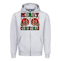Heather Grey Merry Christmas skeleton hands boobs Zipper Hoodie - NancyCooperArtShop