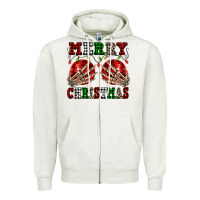 Oatmeal Heather Merry Christmas skeleton hands boobs Zipper Hoodie - NancyCooperArtShop