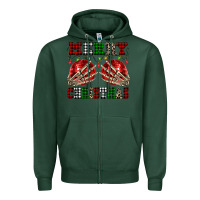 Sports Green Merry Christmas skeleton hands boobs Zipper Hoodie - NancyCooperArtShop