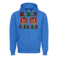 True Royal Merry Christmas skeleton hands boobs Zipper Hoodie - NancyCooperArtShop