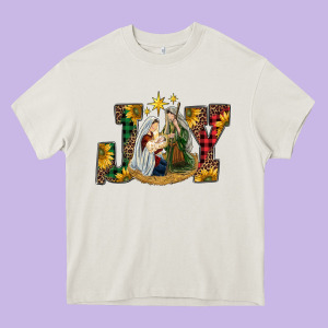 Joy Holy Family Heavy Core Tee Designed By Ranaportraitstore