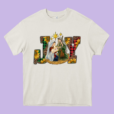Joy Holy Family Heavy Core Tee Designed By Ranaportraitstore
