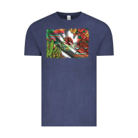 Vintage Denim mexico flag sunflowers roses and cactus with serape aztec and leopard Vintage Tee - Artiststas