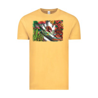Vintage Mustard mexico flag sunflowers roses and cactus with serape aztec and leopard Vintage Tee - Artiststas