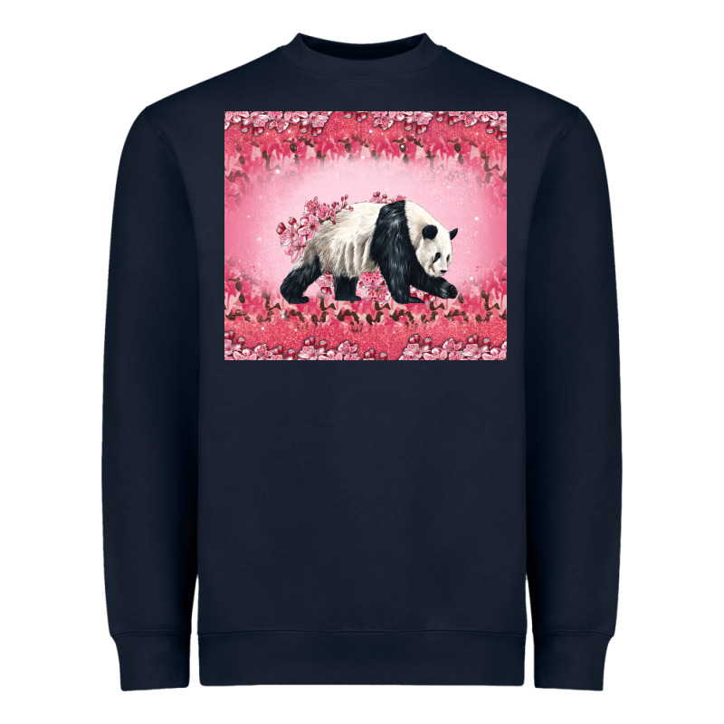 Panda With Sakura Blooms Heavyweight Sweatshirt by LillyAllenDesigns | Teevron