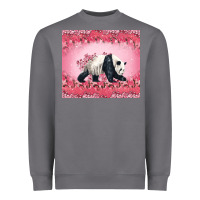 Storm Panda With Sakura Blooms Heavyweight Sweatshirt - LillyAllenDesigns