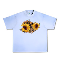 Grape Ice sunflower leopard patch Urban Heavy Tee - AdoDesignShop