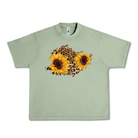 Oil Green sunflower leopard patch Urban Heavy Tee - AdoDesignShop