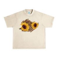 Sandshell sunflower leopard patch Urban Heavy Tee - AdoDesignShop