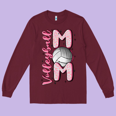 Volleyball Mom Long Sleeve Tee Designed By Maliassmallbusiness
