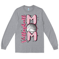 Heather Grey volleyball mom Long Sleeve Tee - MaliasSmallBusiness