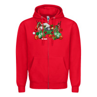 Red Christmas Game Controller Zipper Hoodie - MaliasSmallBusiness