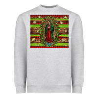 Heather Grey our lady of Guadalupe Christmas Heavyweight Sweatshirt - Jasminsmagicworld