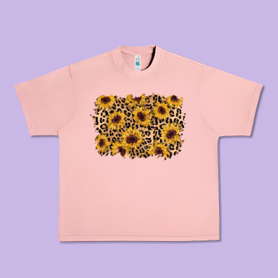 Sunflower Leopard Background Urban Heavy Tee Designed By Adodesignshop