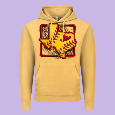 Leopard Softball Texas Map Vintage Hoodie Designed By Jasminsmagicworld