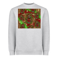Heather Grey our lady of Guadalupe Christmas Heavyweight Sweatshirt - Jasminsmagicworld
