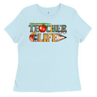 Baby Blue teacher life Ladies Tee - texasbilliewilder