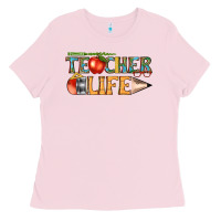 Bubblegum Pink teacher life Ladies Tee - texasbilliewilder