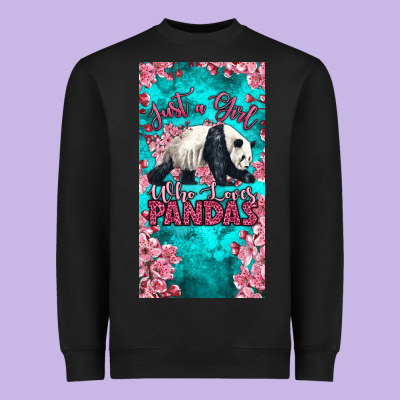 Just A Girl Who Loves Pandas Heavyweight Sweatshirt Designed By Lillyallendesigns