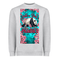 Heather Grey just a girl who loves pandas Heavyweight Sweatshirt - LillyAllenDesigns