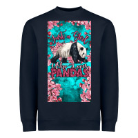 Navy just a girl who loves pandas Heavyweight Sweatshirt - LillyAllenDesigns
