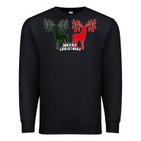Black Merry Christmas Reindeer Premium Sweatshirt - Bettercallsaul