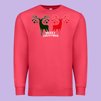 Merry Christmas Reindeer Premium Sweatshirt Designed By Bettercallsaul