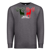Charcoal Heather Merry Christmas Reindeer Premium Sweatshirt - Bettercallsaul