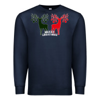 Navy Merry Christmas Reindeer Premium Sweatshirt - Bettercallsaul