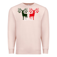 Pale Pink Merry Christmas Reindeer Premium Sweatshirt - Bettercallsaul